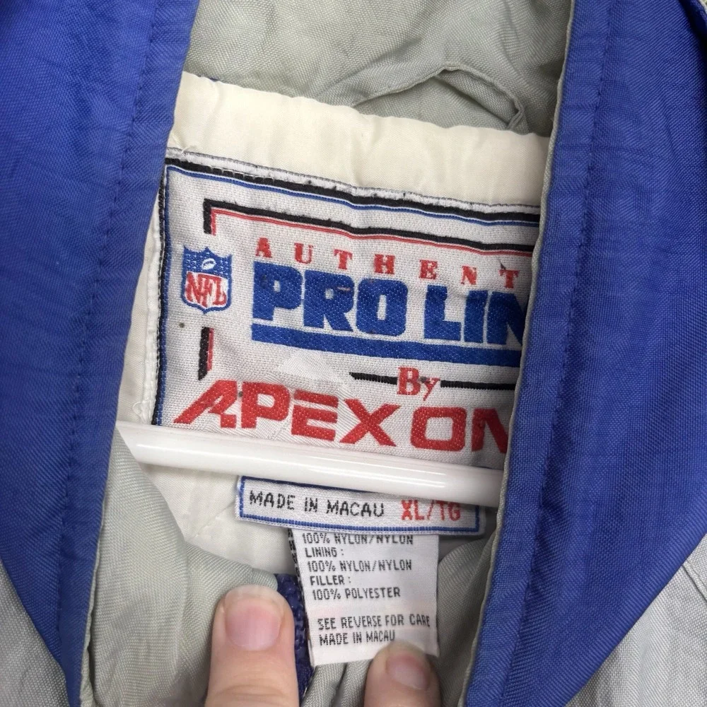 Dallas Cowboys Puffer Jacket Mens XL Vintage 90s Pro Line Apex One Zip Up